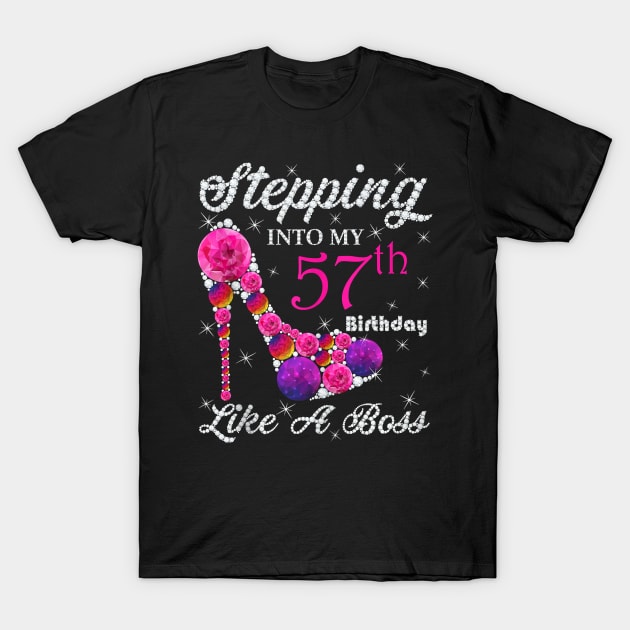 Cute Gift,Queens, Stepping Into My 57th Birthday Like A boss Tank Top T-Shirt by Danielss